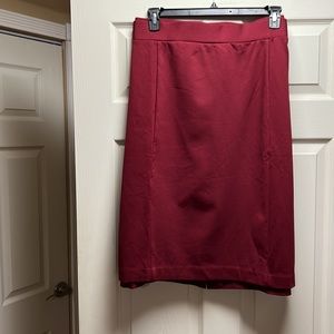 Ashley Stewart maroon size 26/28 pencil skirt back split nwt
